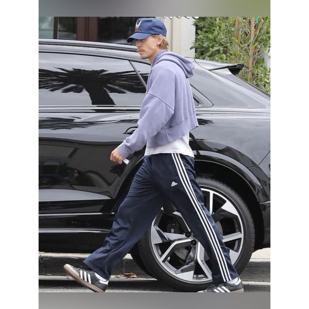 Adidas Navy White Stripe Y2K Streetwear Chic Athletic Workout Track Trouser Pant
